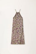 Boxes Print Maxi Slip Dress