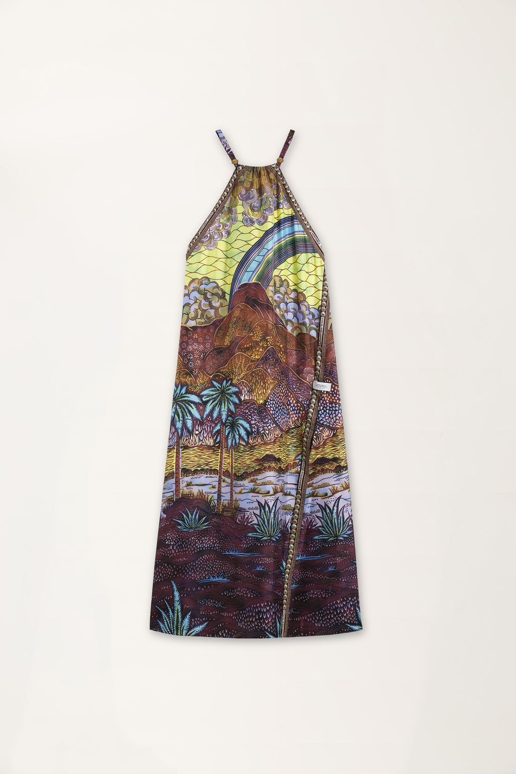 Rainbow Print Maxi Slip Dress