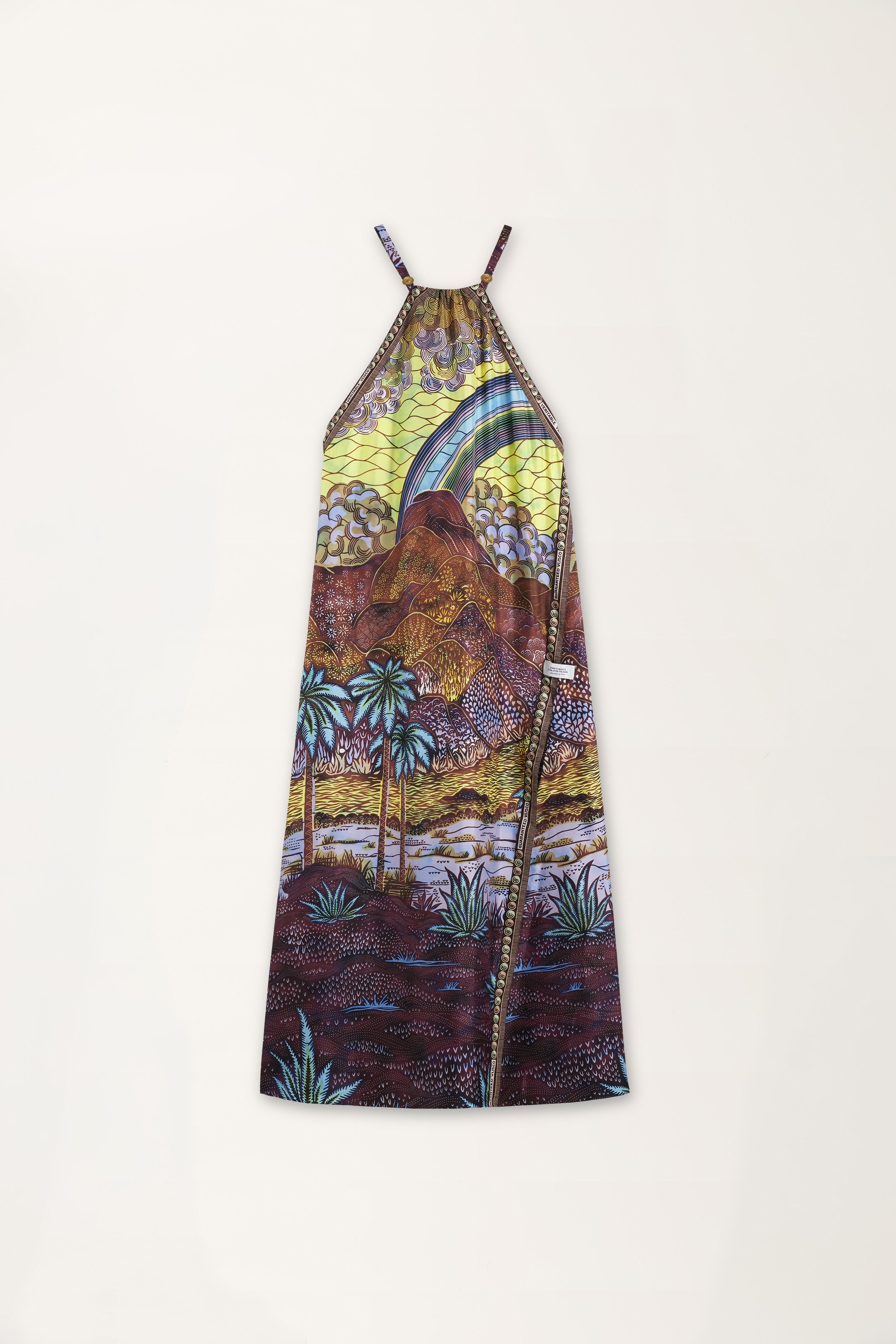 Rainbow Print Maxi Slip Dress