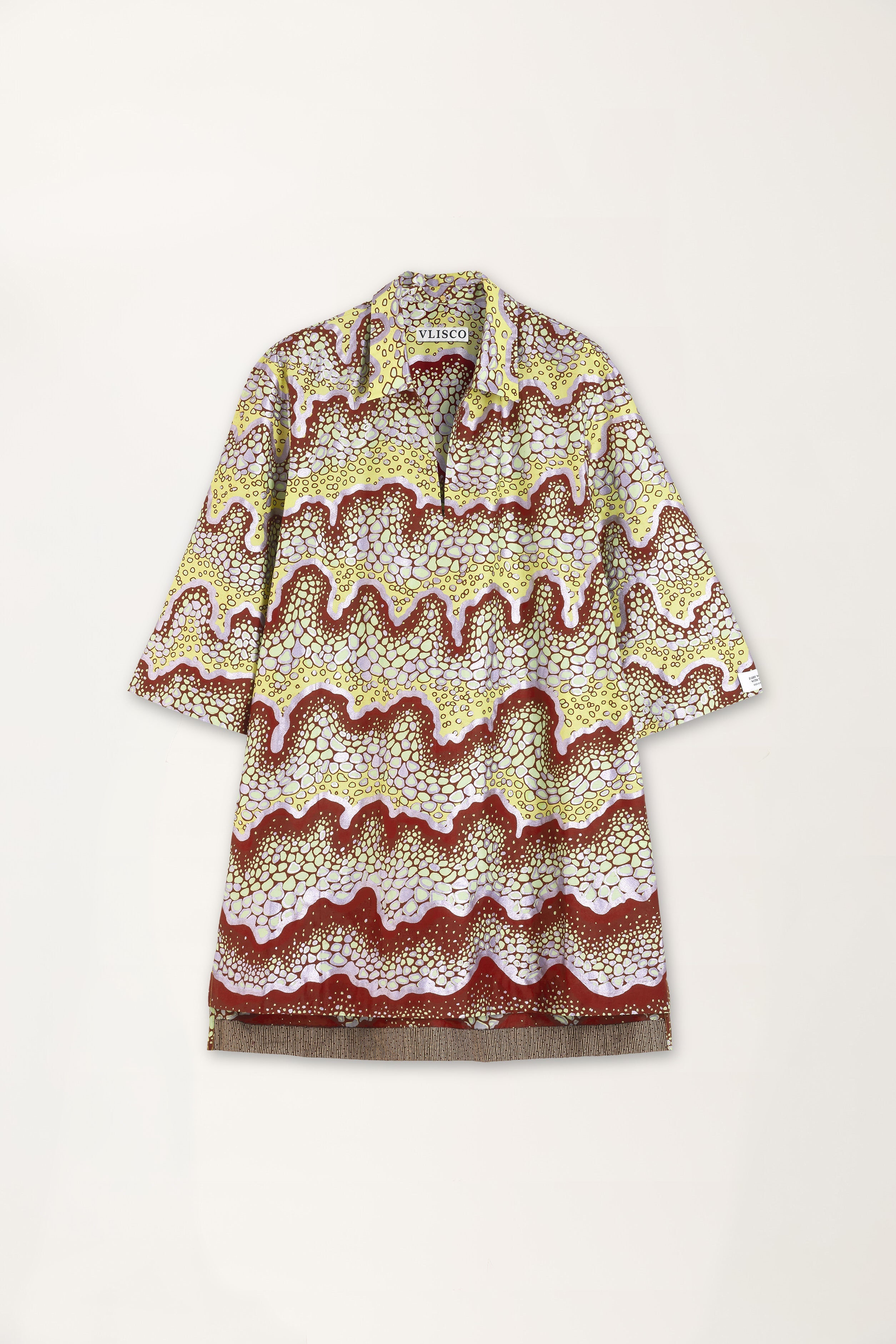 Bubble Waves Print Shirt Dress