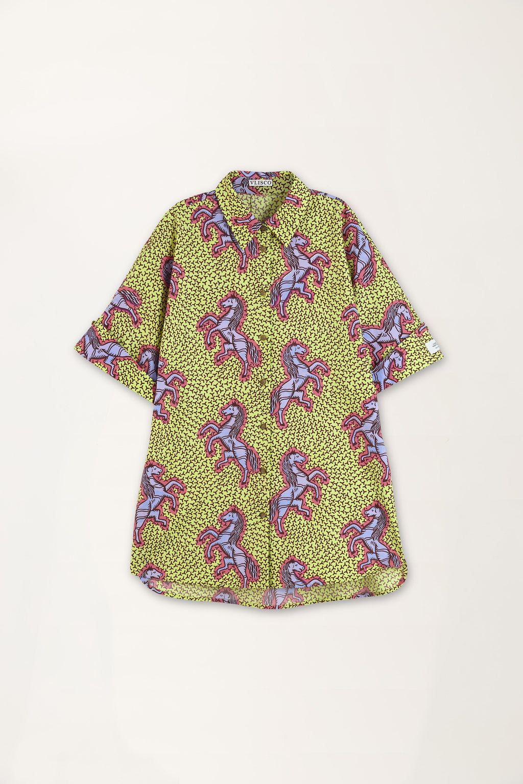 Jumping Horse Print Short Sleeve Shirt