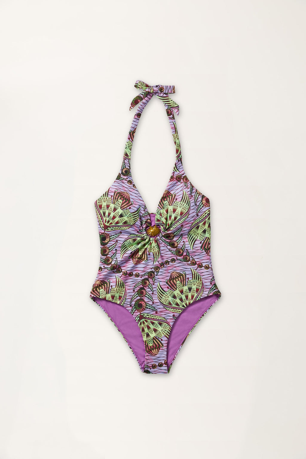 Strange Flowers Print Swimsuit