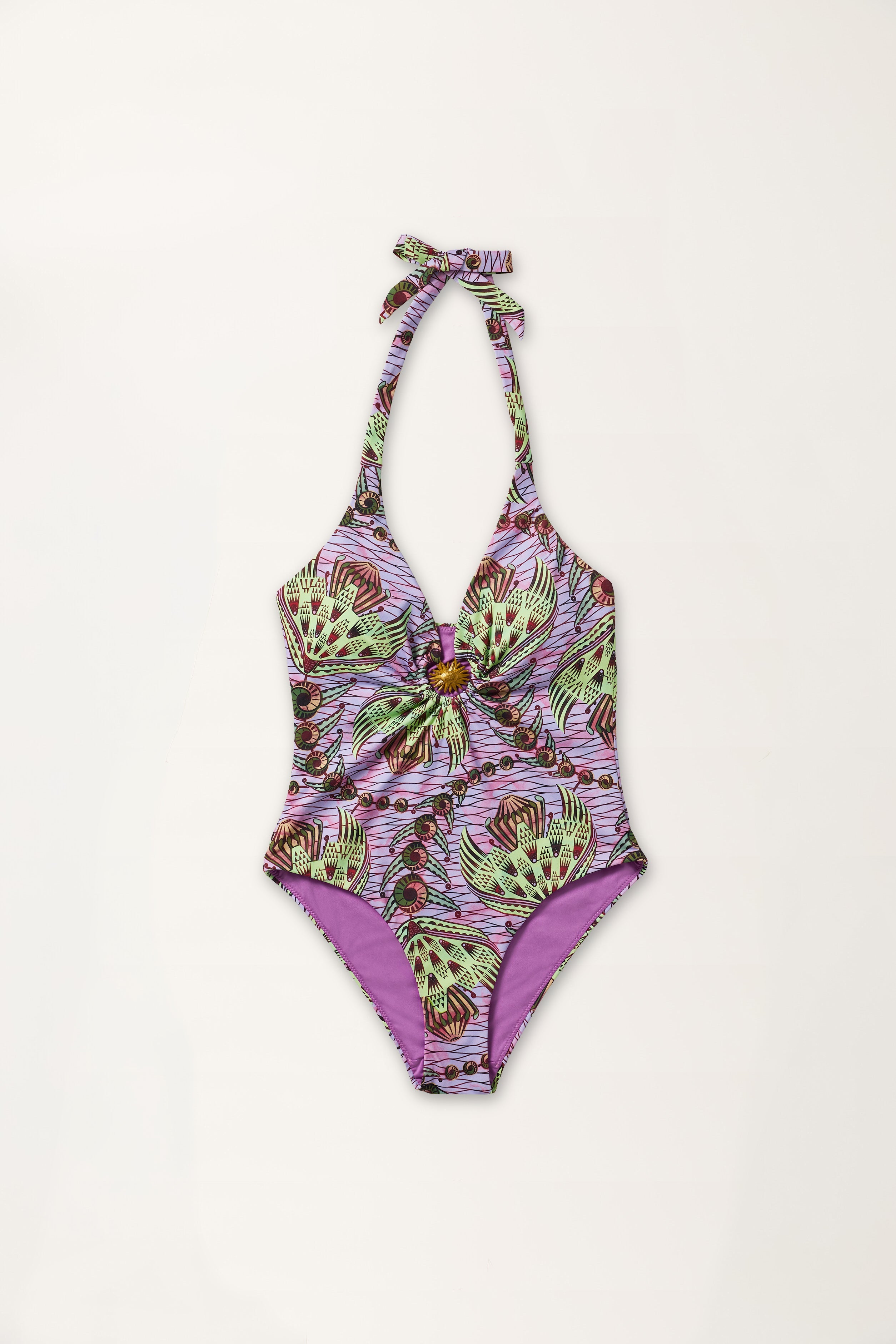Strange Flowers Print Swimsuit