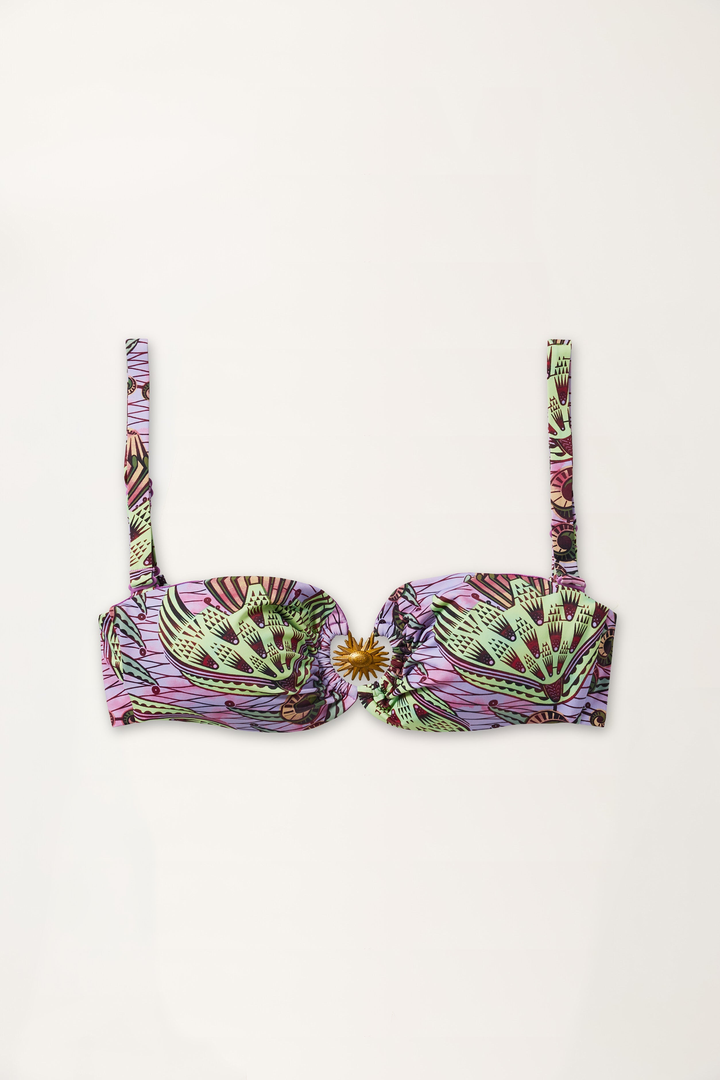 Strange Flowers Print Bikini Top