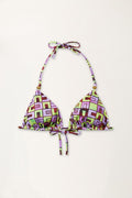 Boxes Print Triangle Bikini