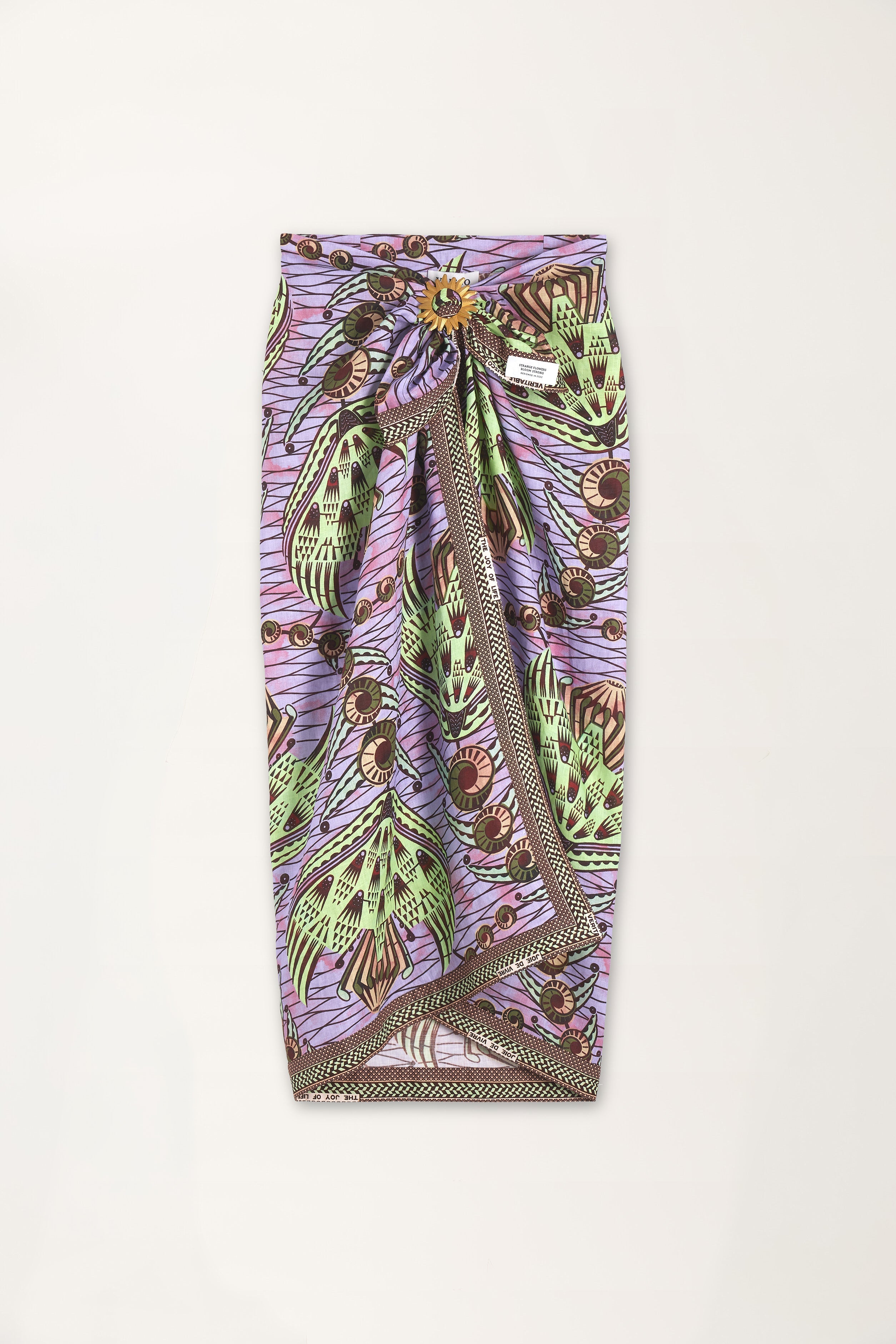 Strange Flowers Print Pareo Skirt