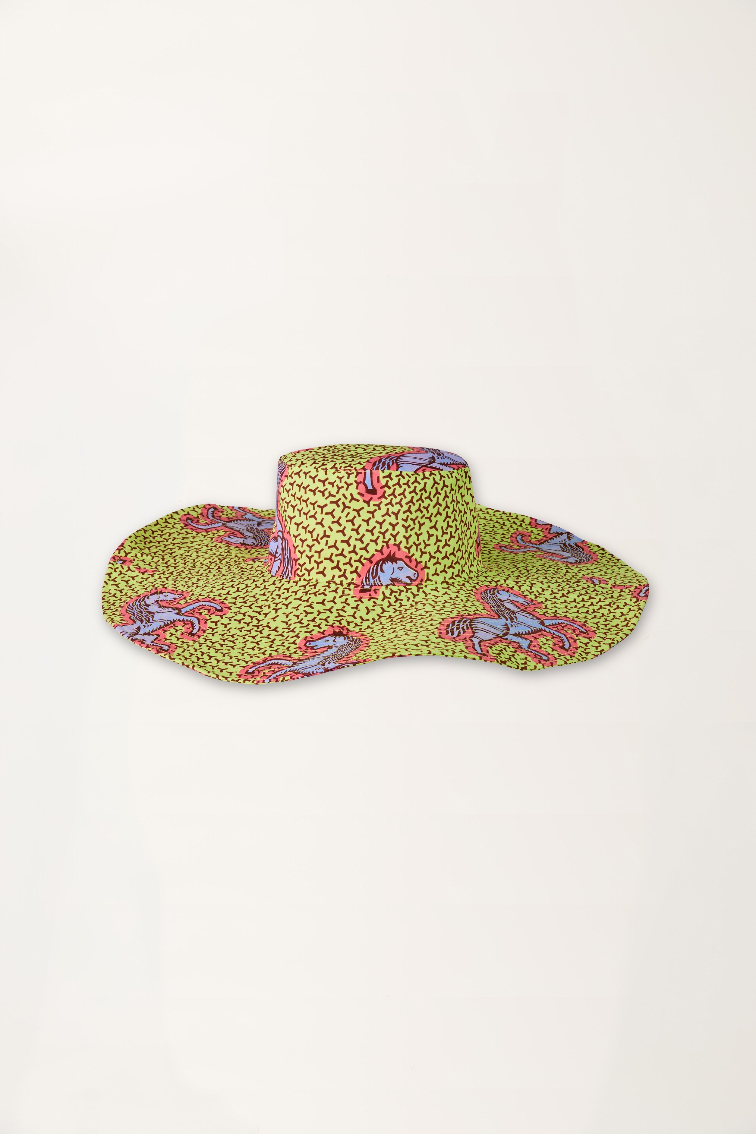 Jumping Horses Print Yellow Sun Hat