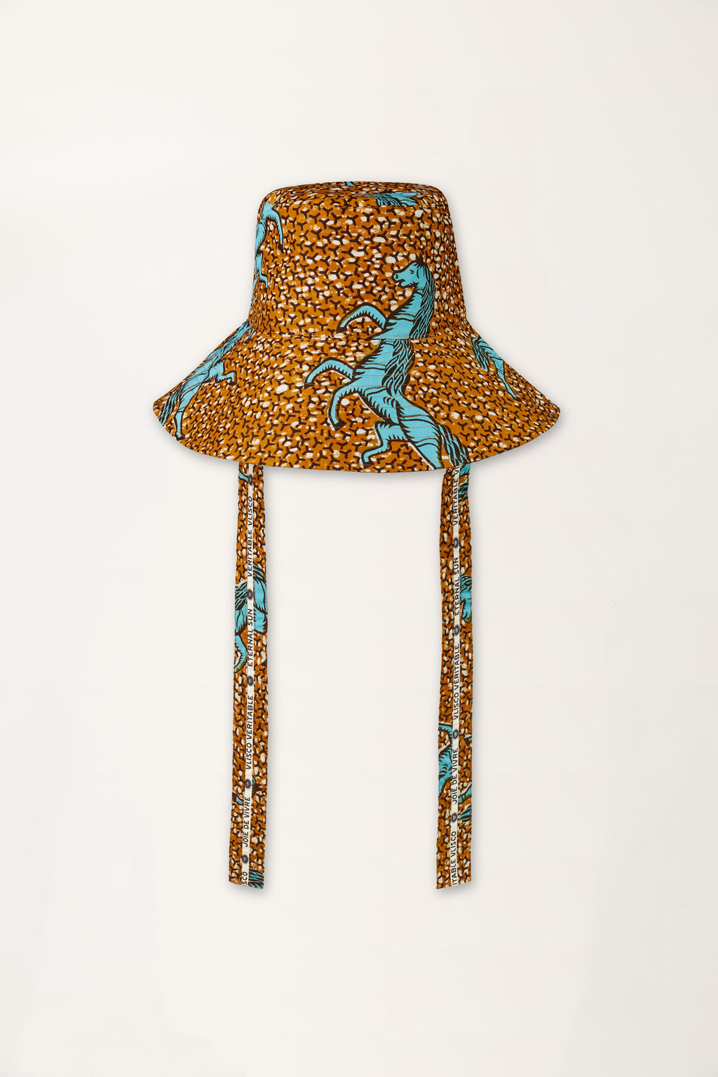 Jumping Horse Print Brown Bucket Hat