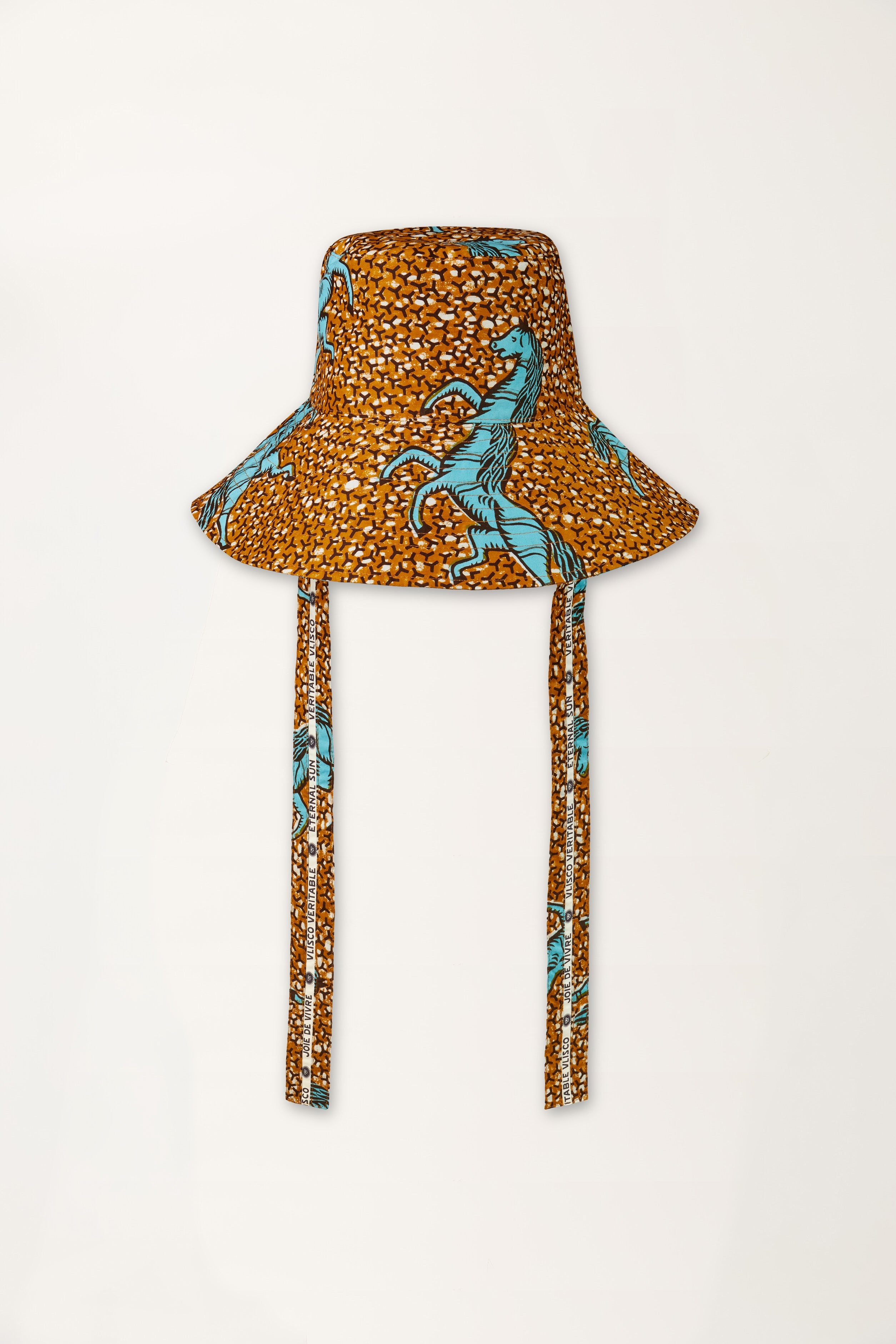 Jumping Horse Print Brown Bucket Hat