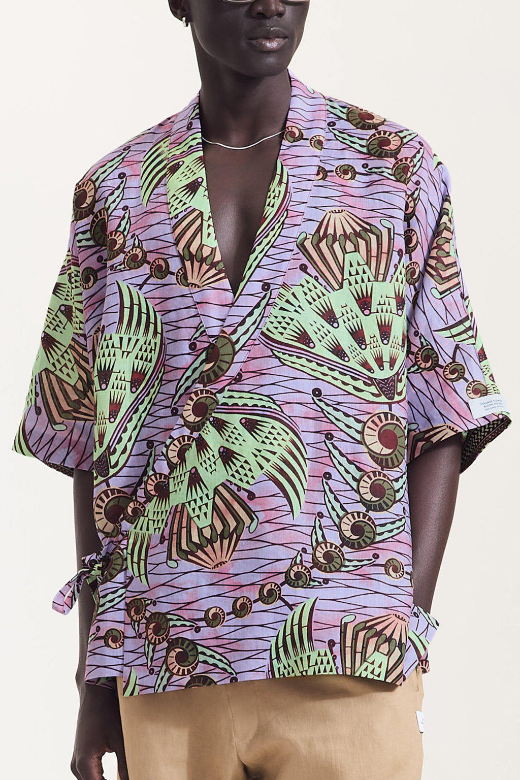 Strange Flowers Print Kimono Shirt