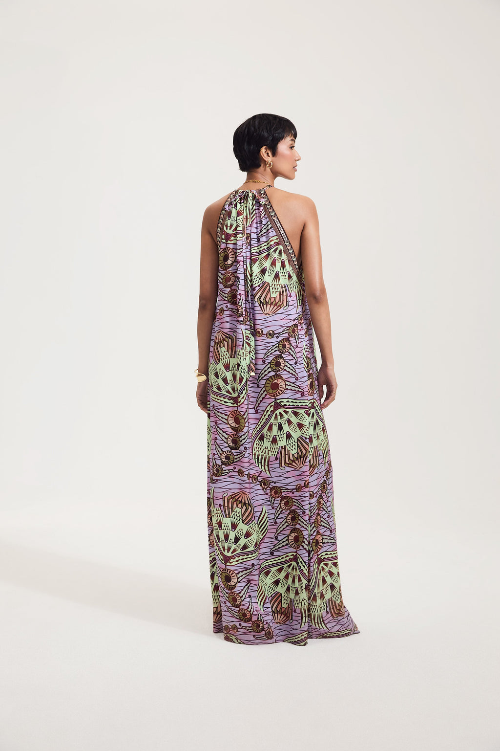 Strange Flowers Print Maxi Slip Dress