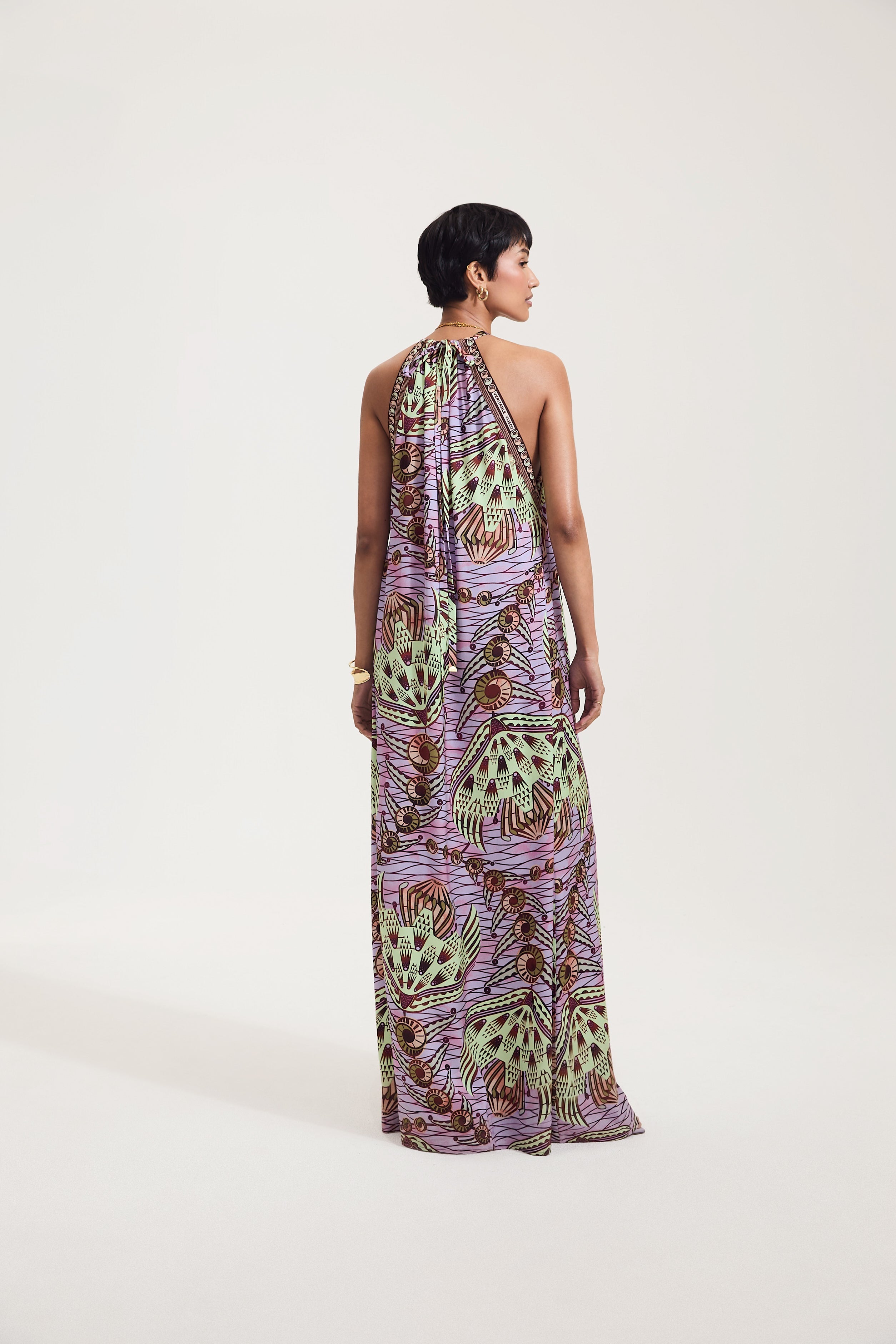 Strange Flowers Print Maxi Slip Dress