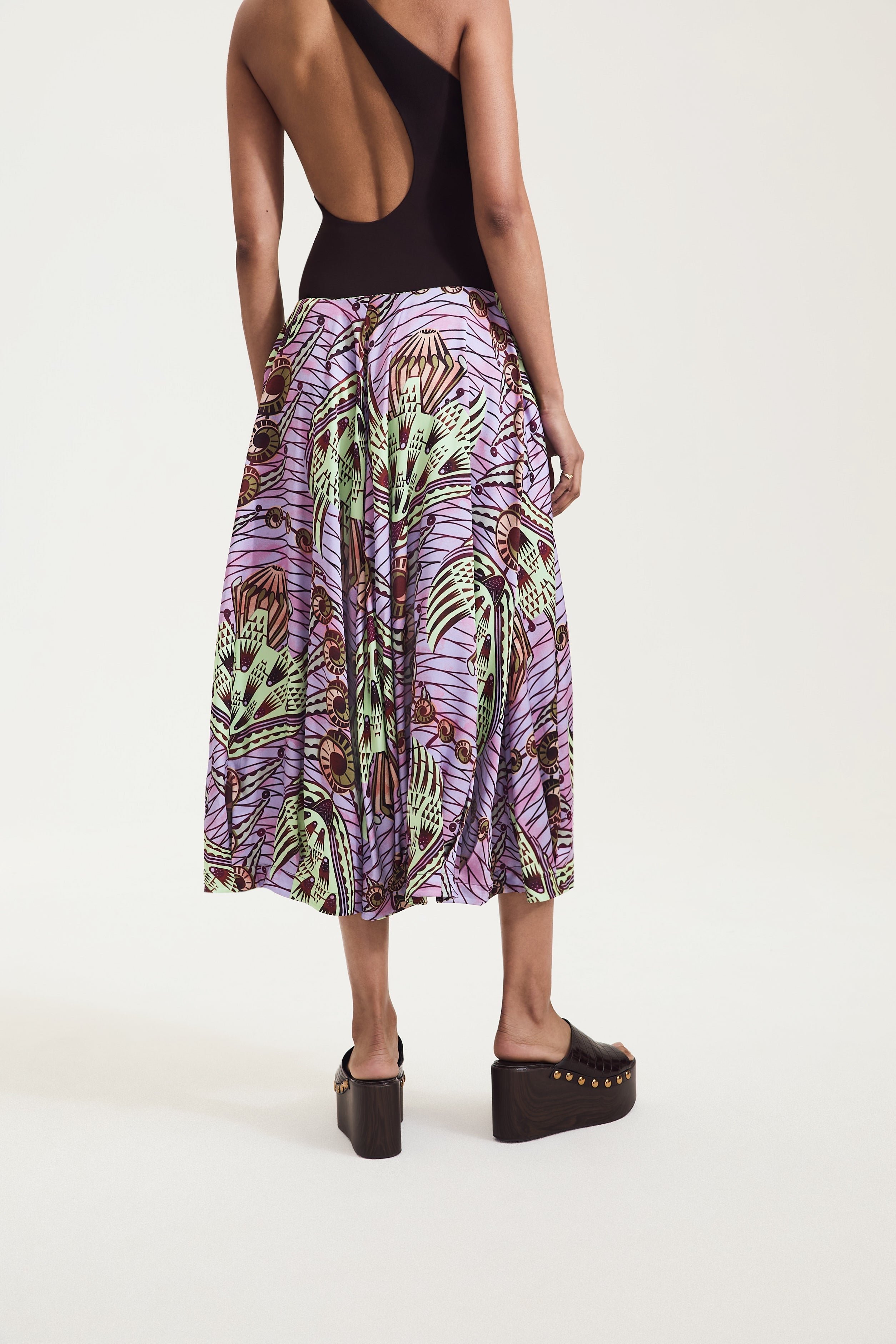 Strange Flowers Print Skirt