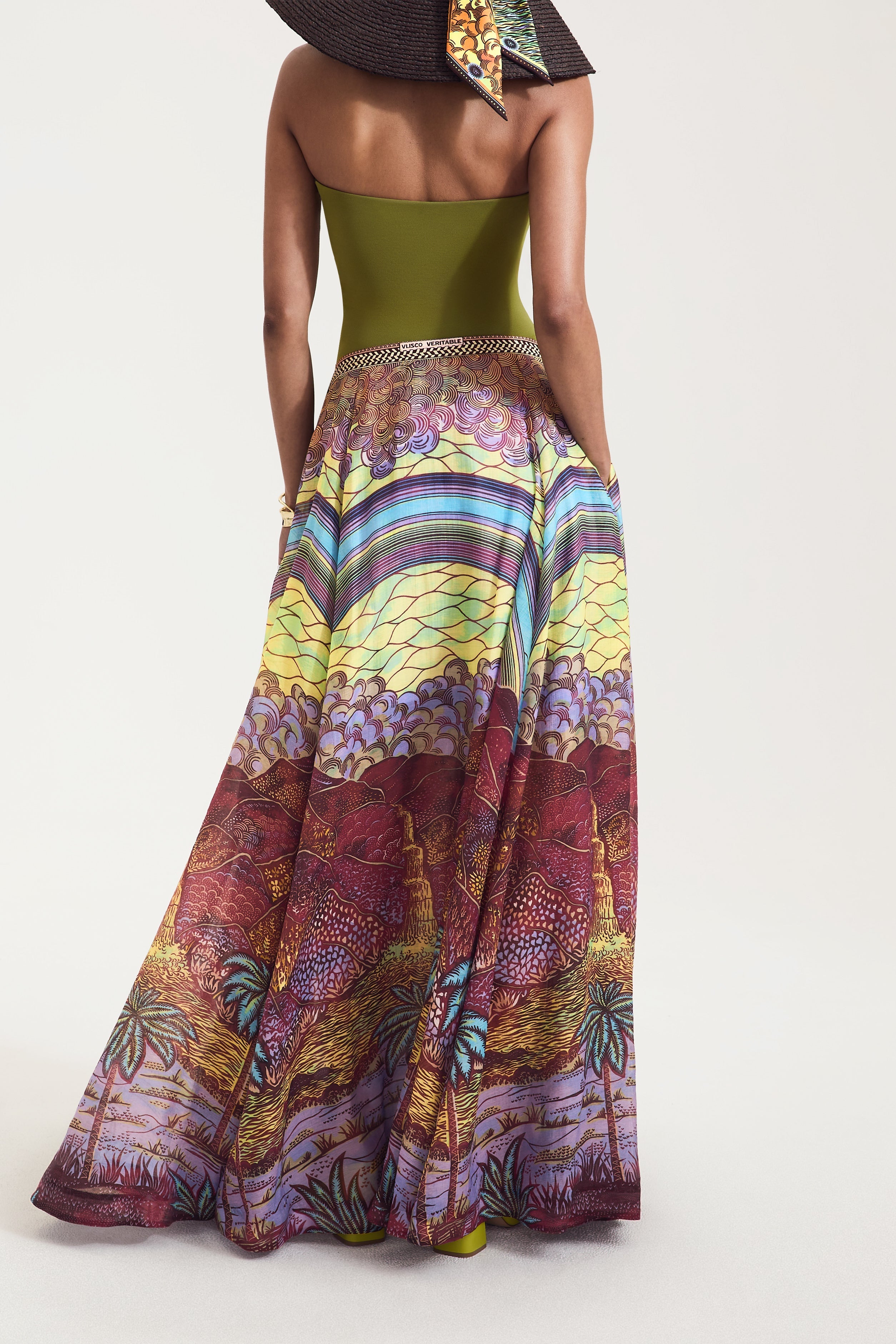Rainbow print Wrap Skirt