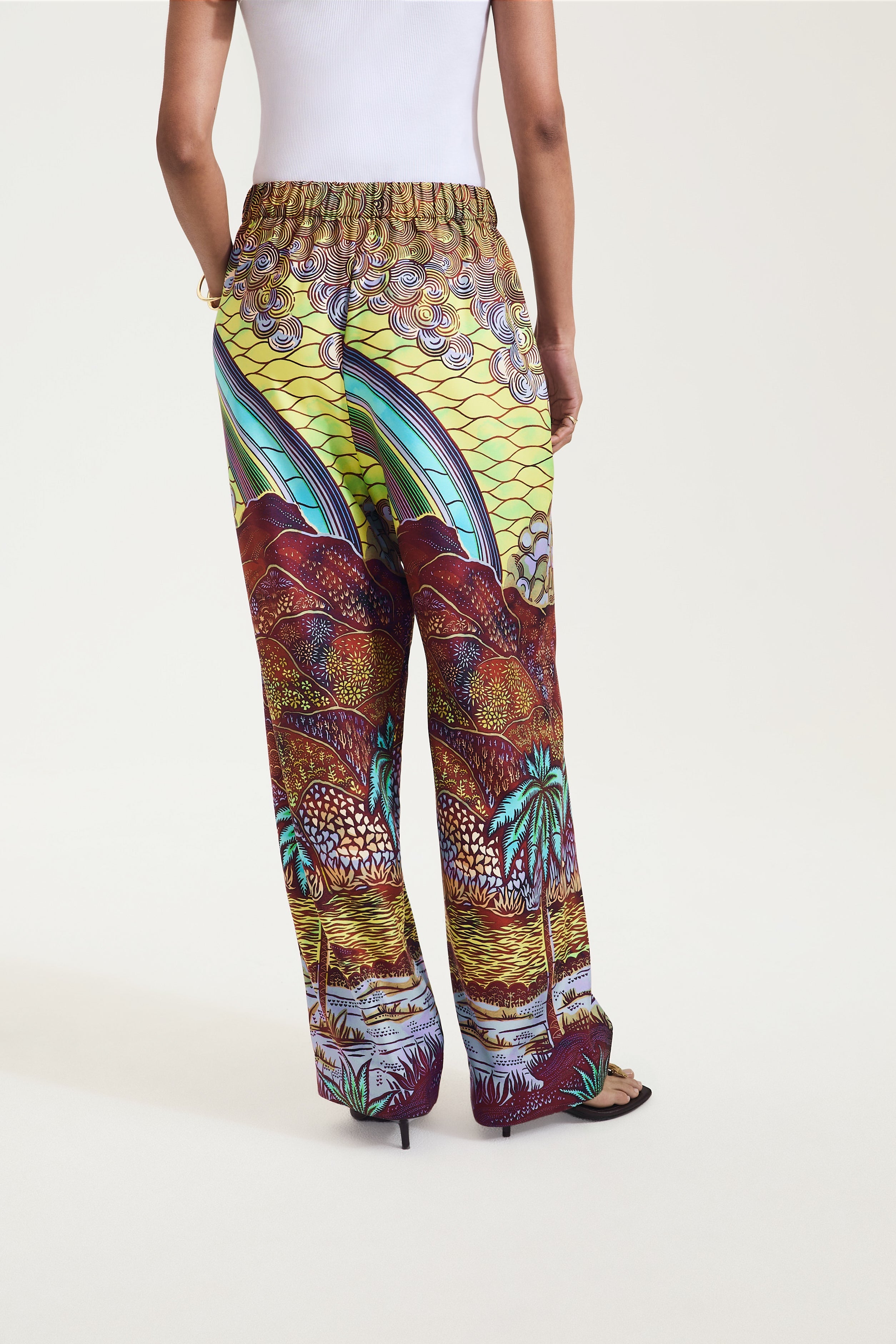 Rainbow Print Drawstring Trouser