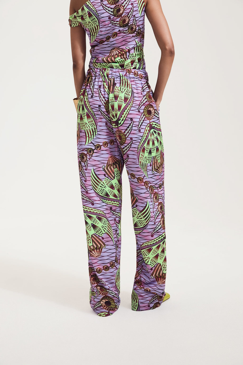 Strange Flowers print drawstring Trouser