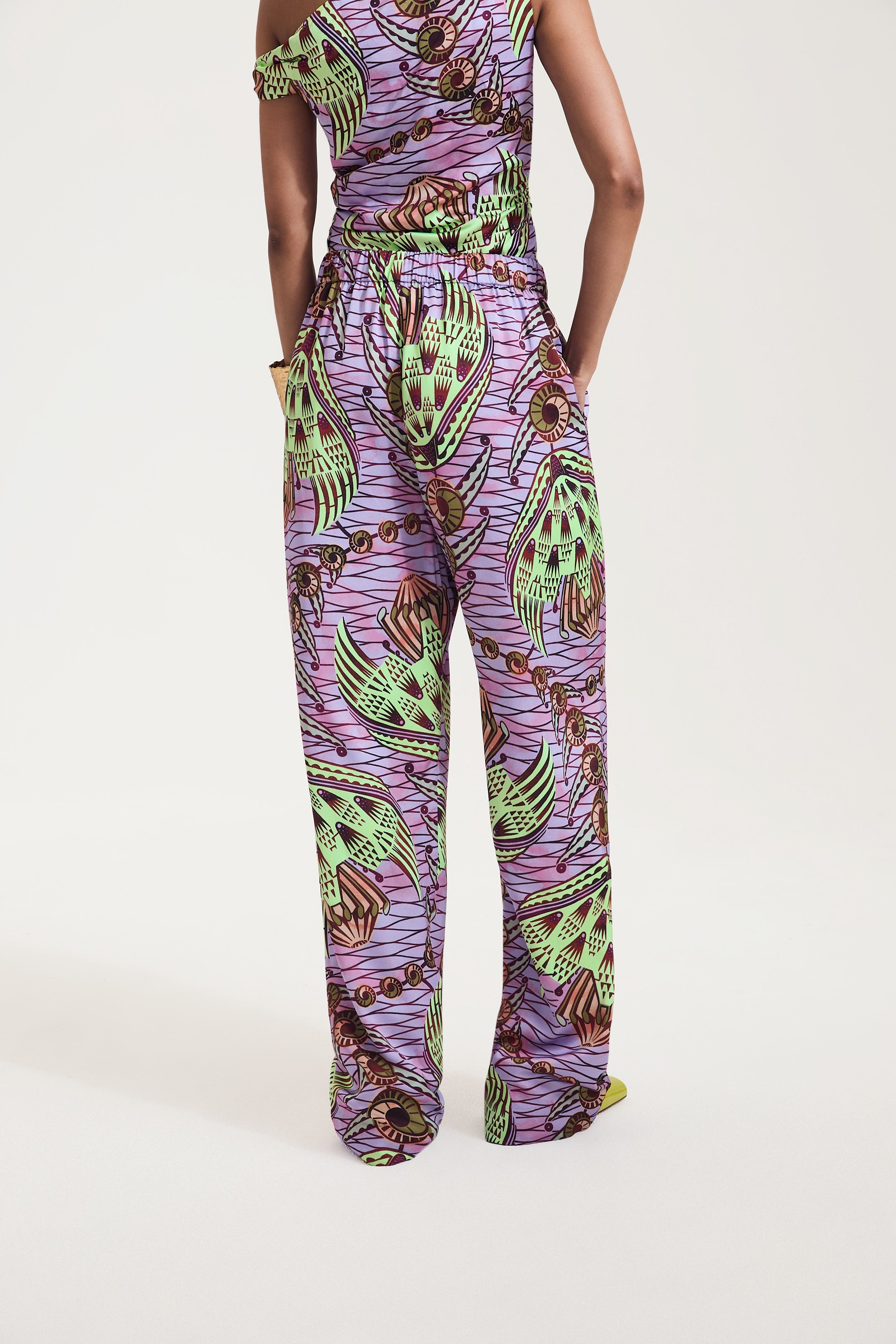 Strange Flowers print drawstring Trouser
