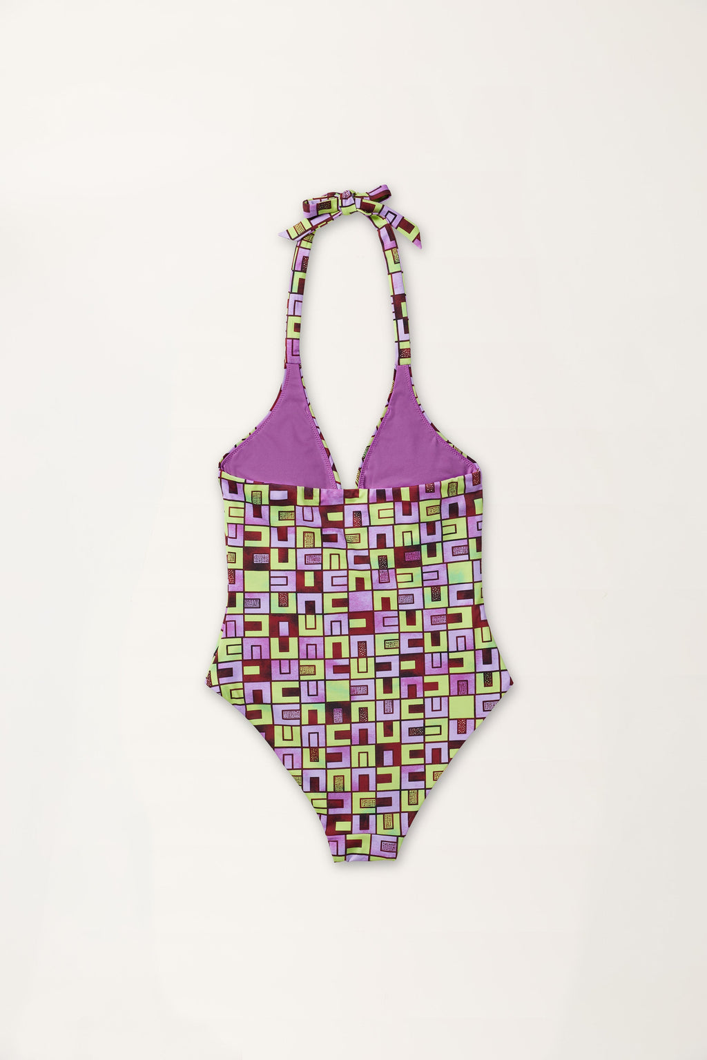 Boxes Print Swimsuit