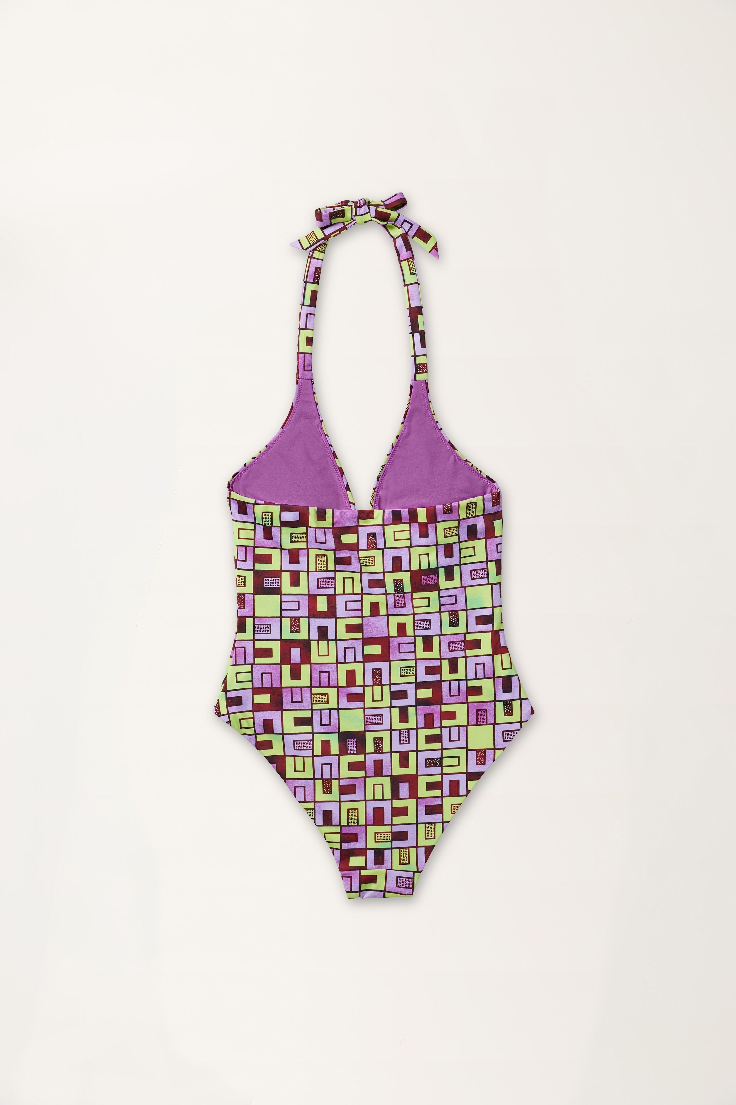 Boxes Print Swimsuit