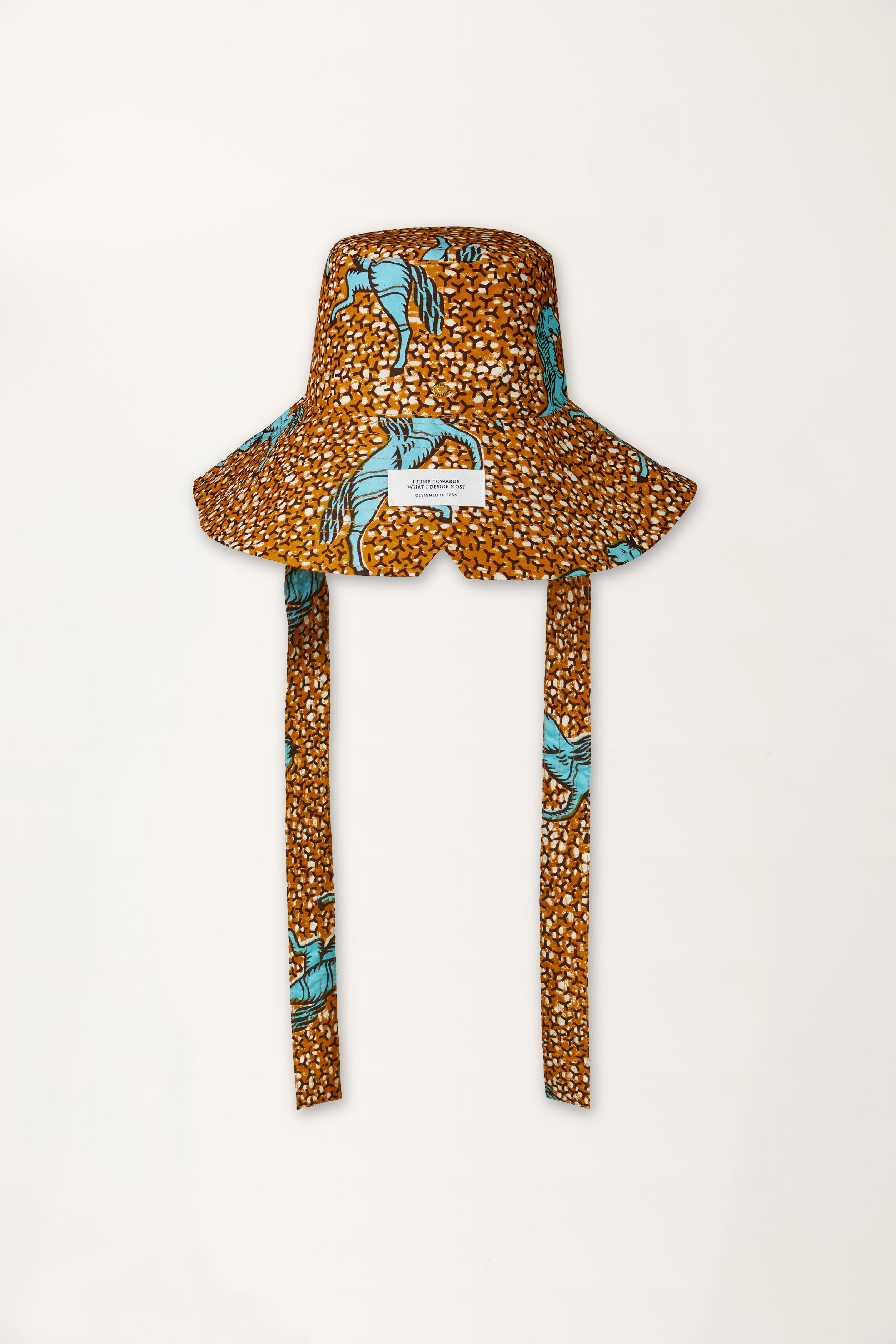Jumping Horse Print Brown Bucket Hat