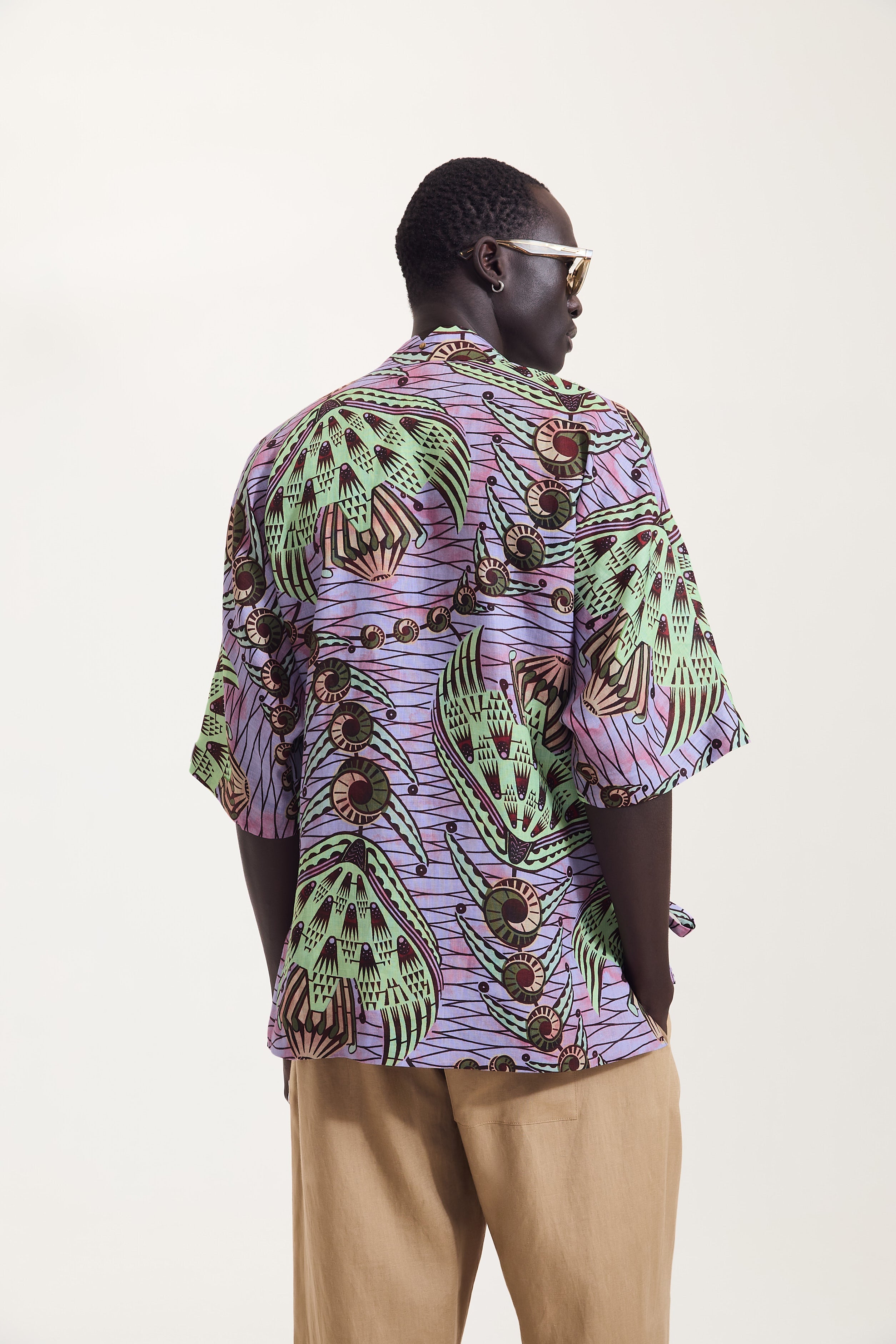 Strange Flowers Print Kimono Shirt