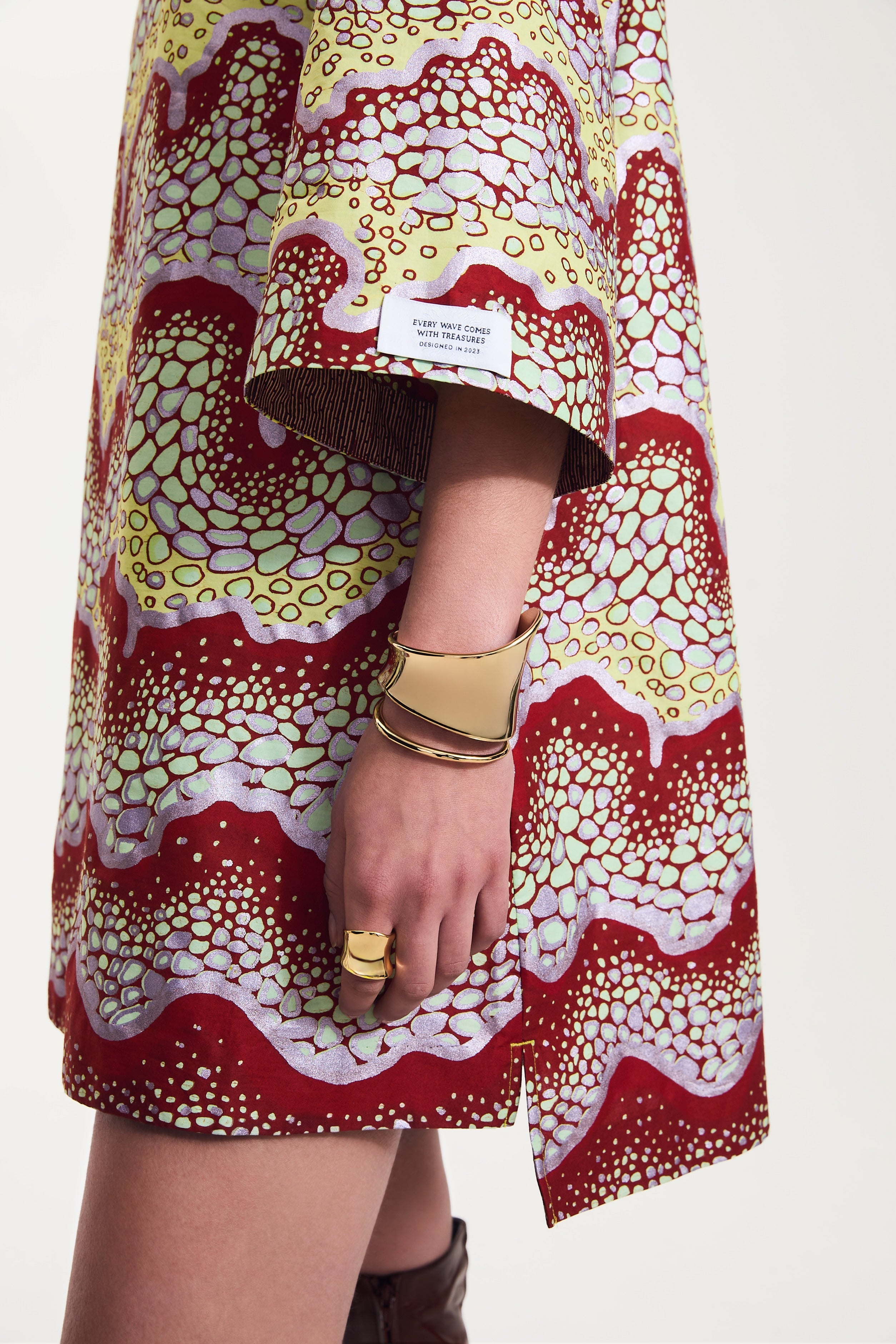 Bubble Waves Print Shirt Dress