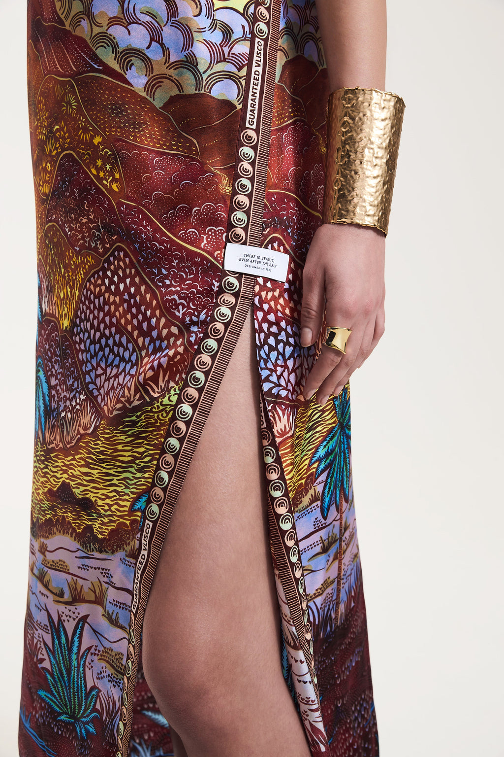 Rainbow Print Maxi Slip Dress