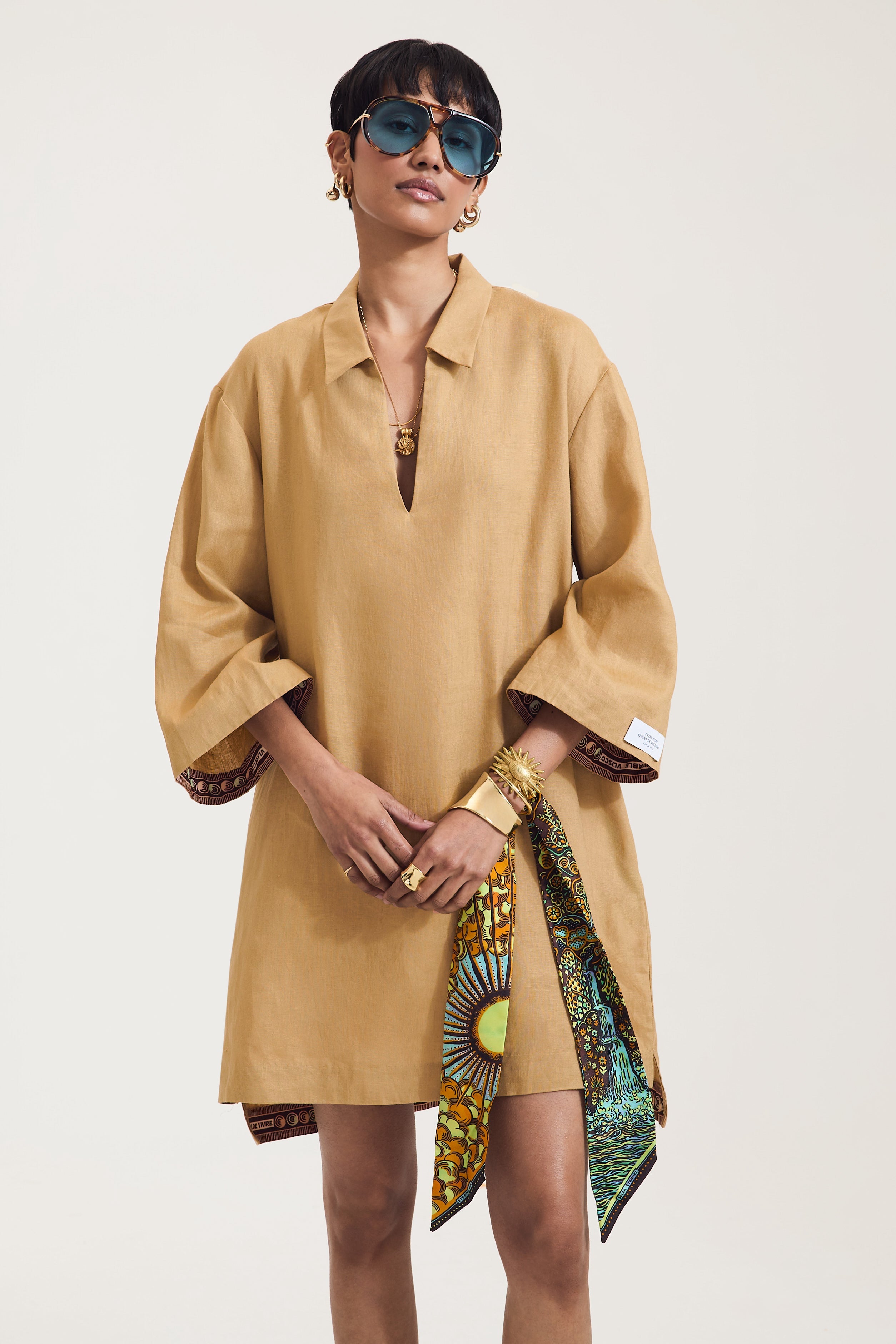 Calm Sand Shirt Dress