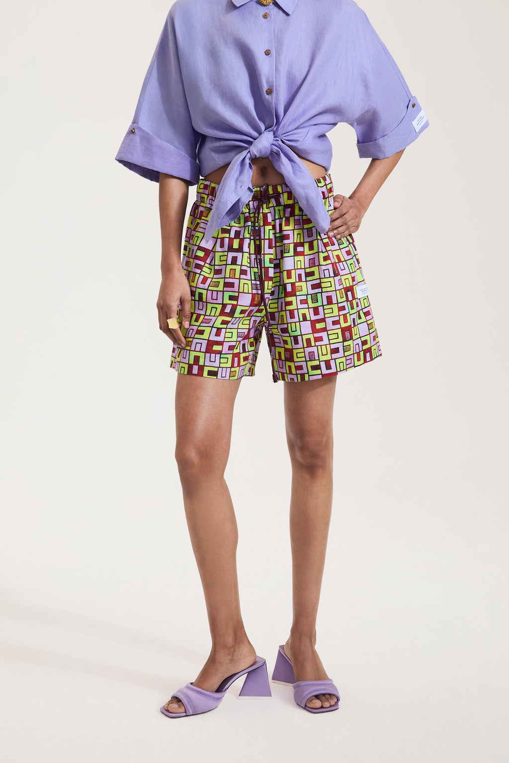 Boxes Print Shorts