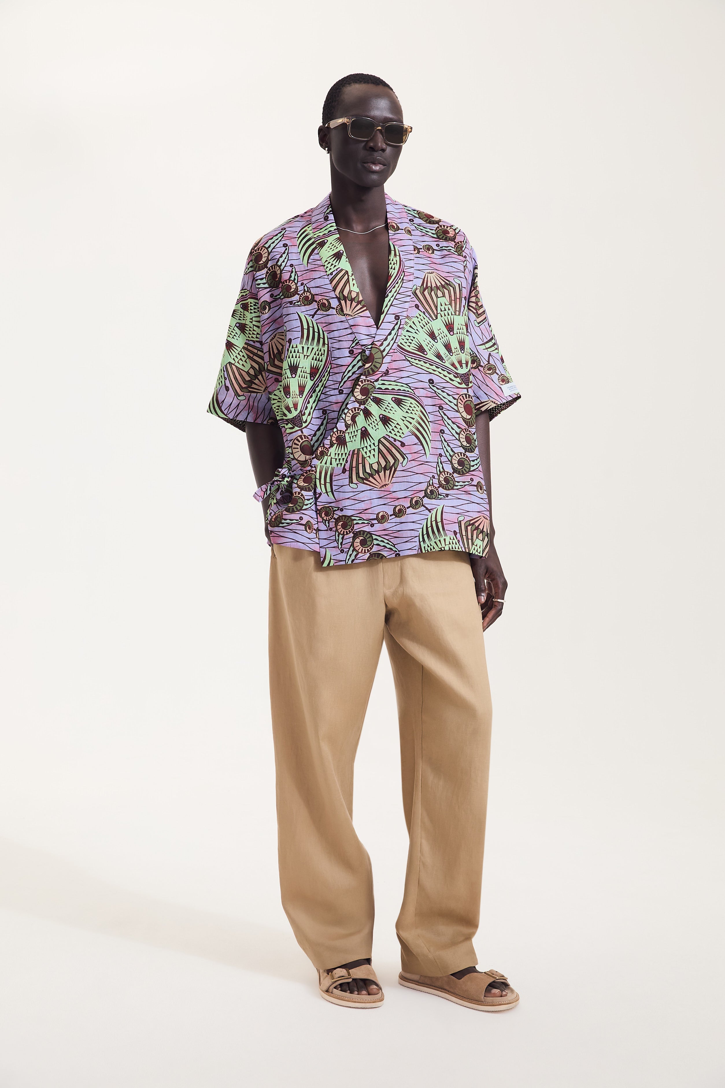 Strange Flowers Print Kimono Shirt