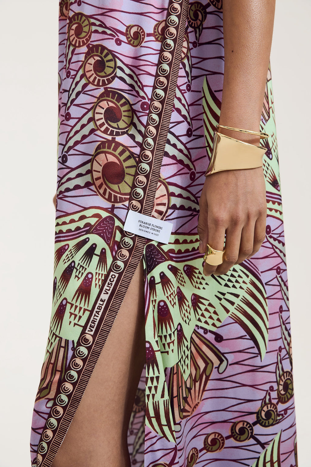 Strange Flowers Print Maxi Slip Dress