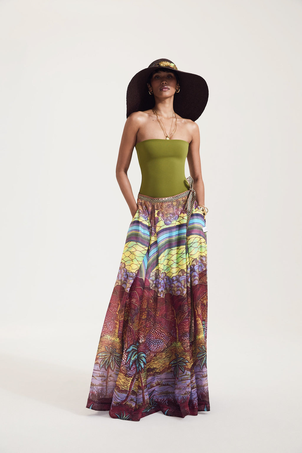Rainbow print Wrap Skirt