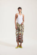 Bubble Waves Print Pareo Skirt