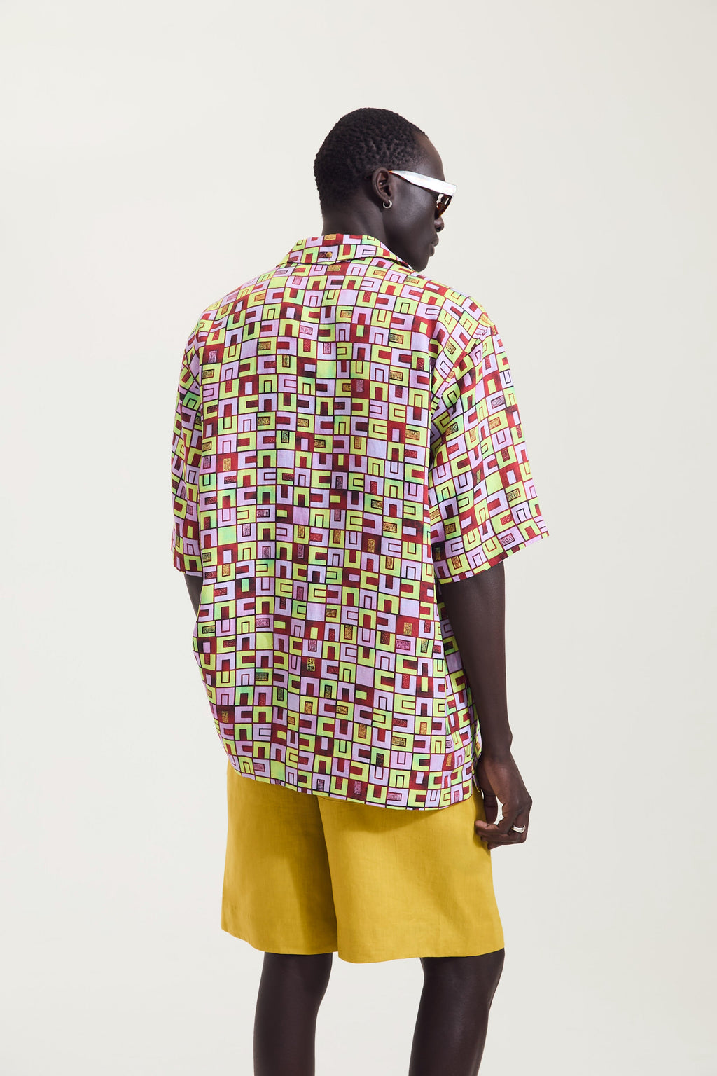Boxes Print Short Sleeve Shirt