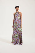 Strange Flowers Print Maxi Slip Dress