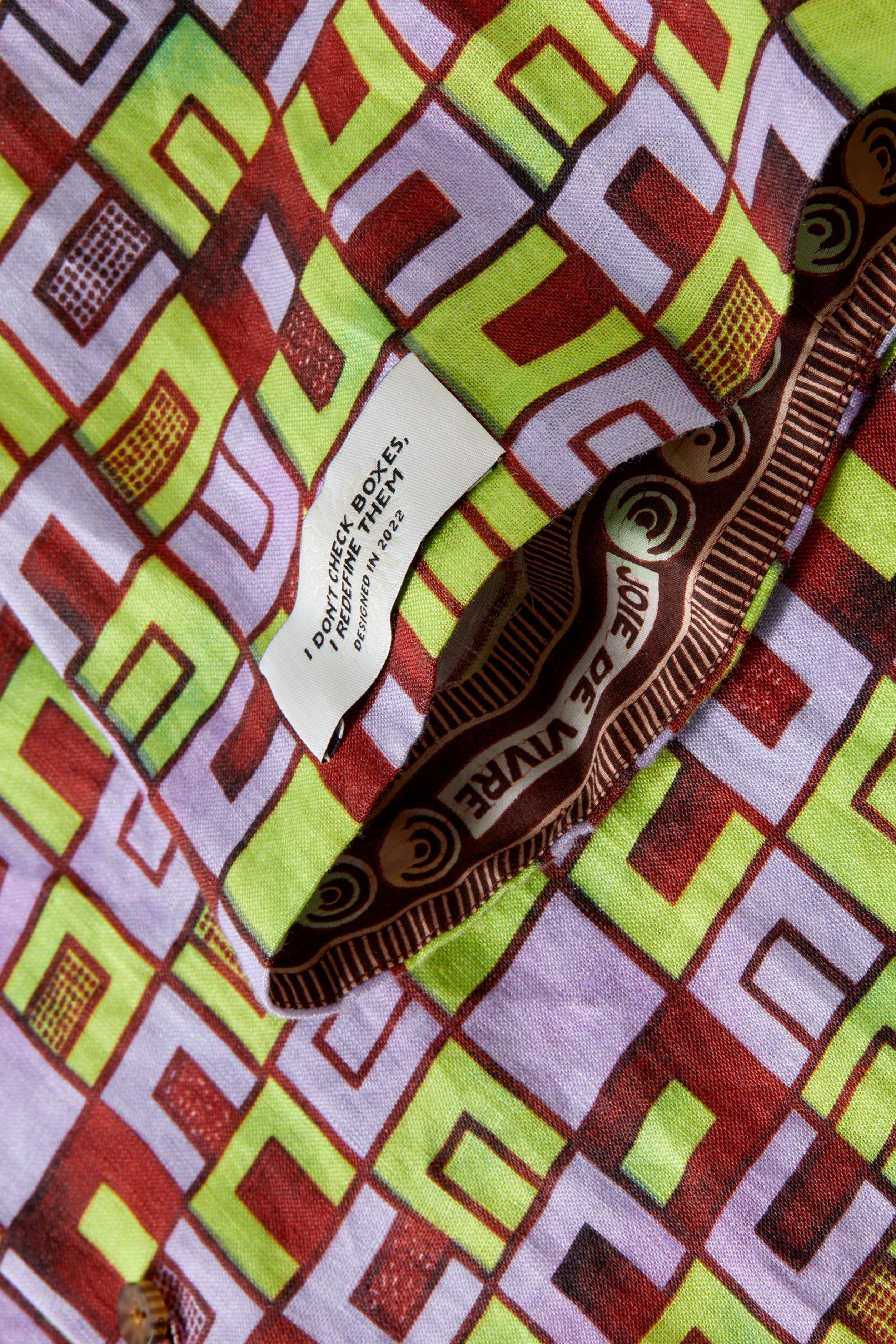 Boxes Print Short Sleeve Shirt