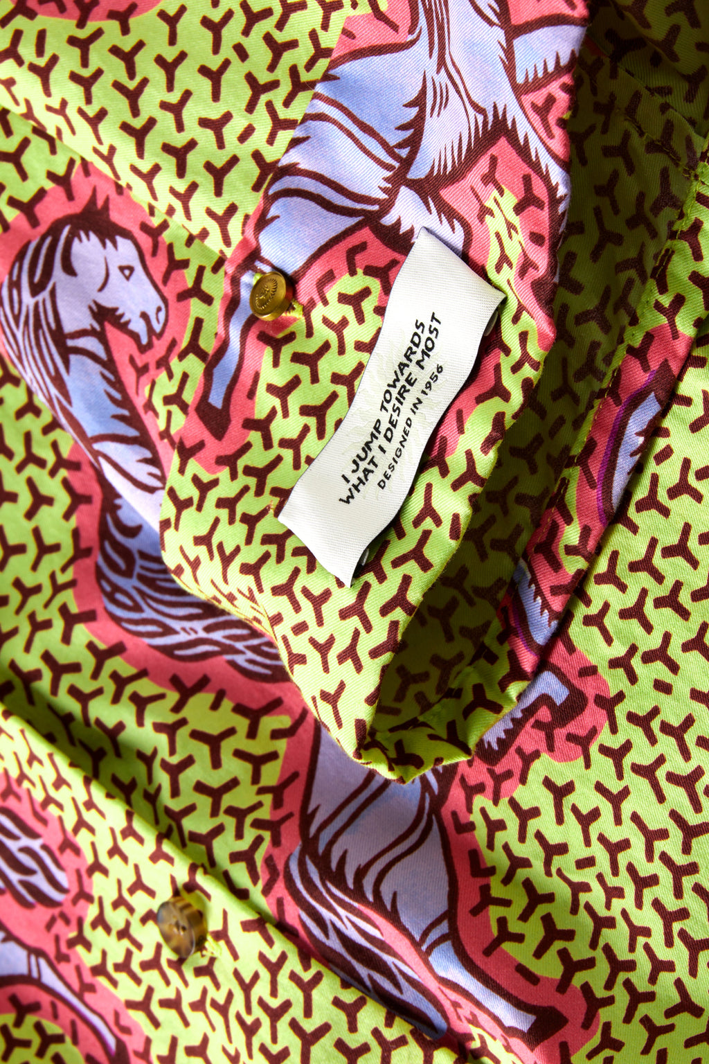 Jumping Horse Print Short Sleeve Shirt