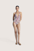 Boxes Print Swimsuit