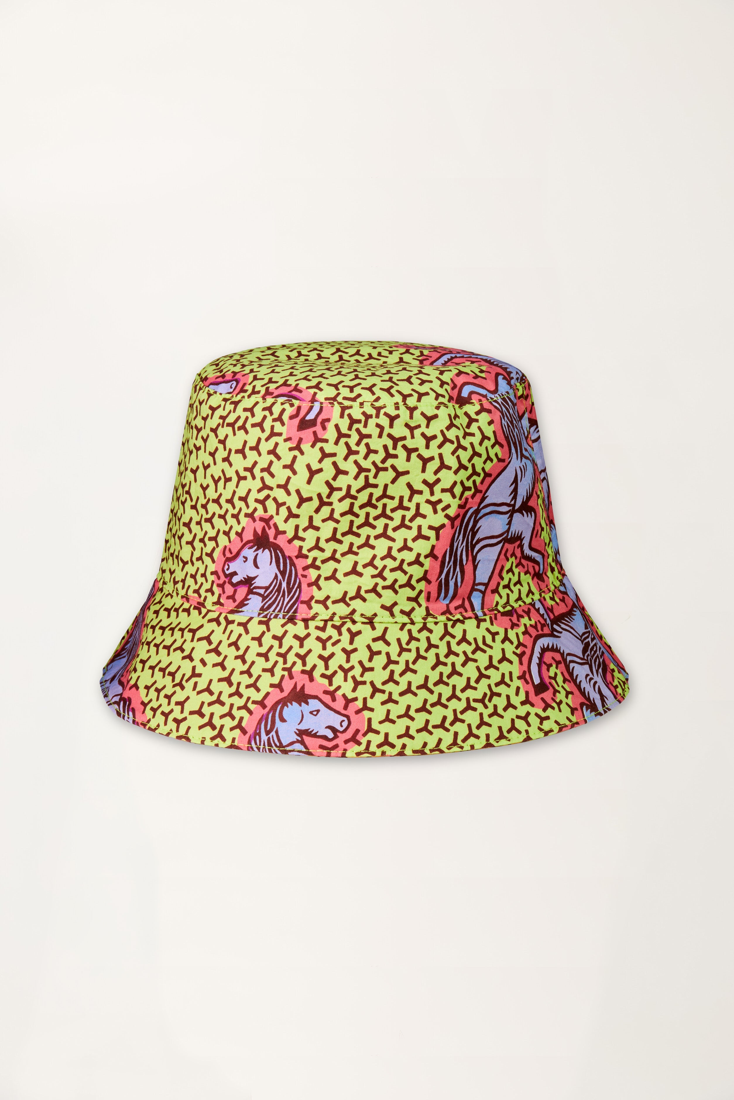 Reversible Bucket Hat in Jumping Horse Print
