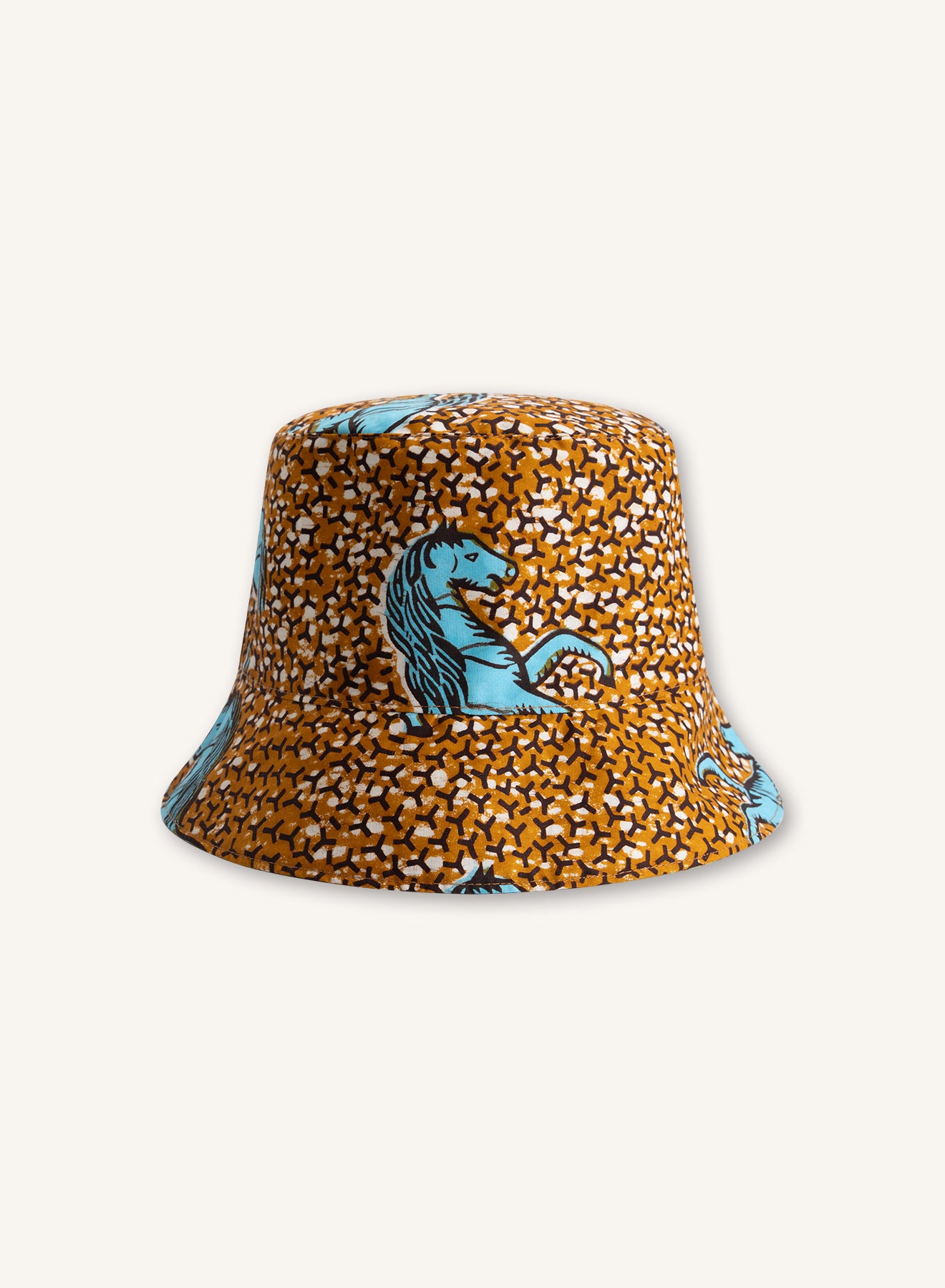 Reversible Bucket Hat in Jumping Horse Print