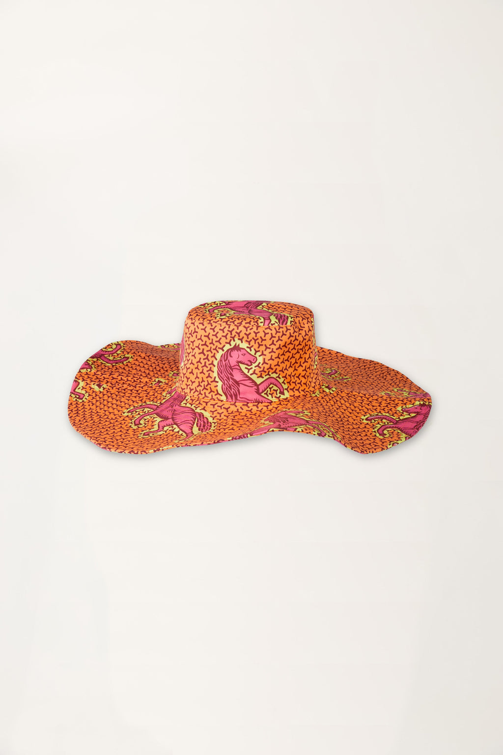 Jumping Horses print Orange Sun Hat